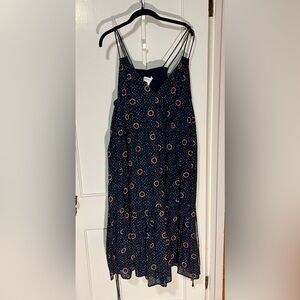 Apiece Apart Navy Dress with Orange Accents